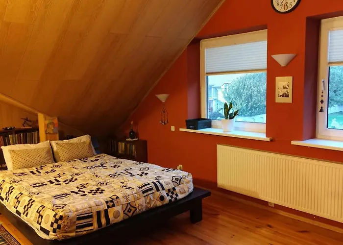 Studija Viloje-quiet 15 Min From Airport 홈스테이 *